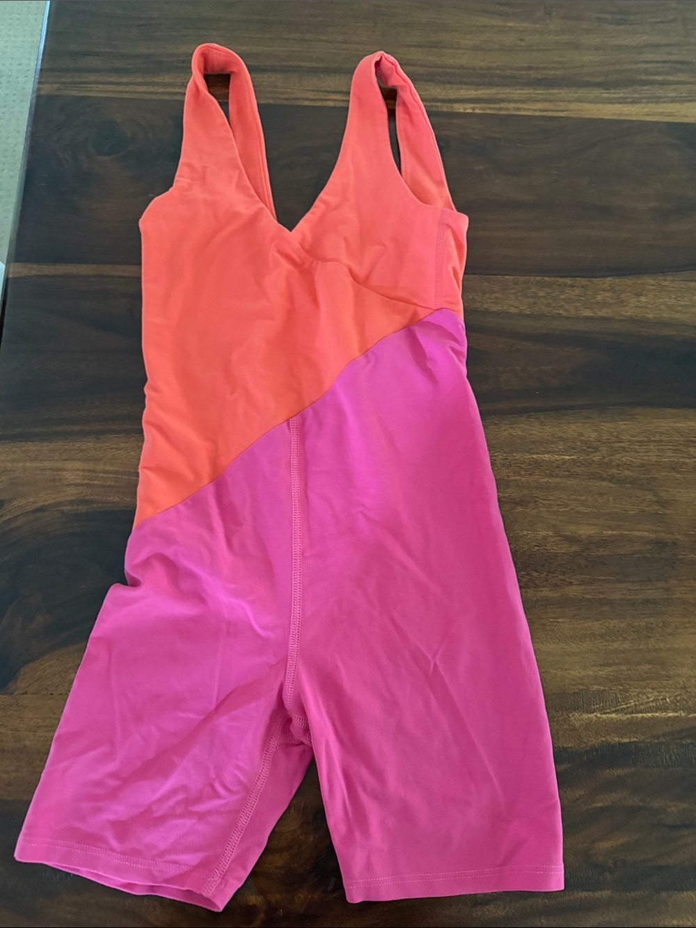 Carbon38 Coral and Hot Pink Performance Unitard